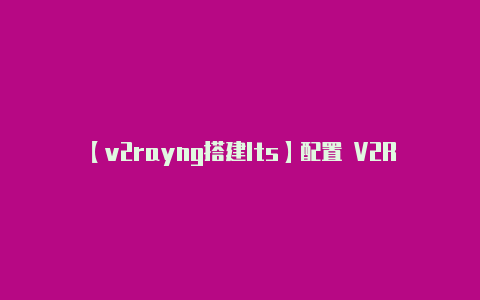 【v2rayng搭建lts】配置 V2Ray：*